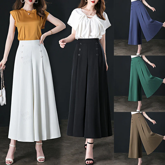 【M-4XL】💞Luźne i przewiewne spodnie z szeroką nogawką i wysokim stanem