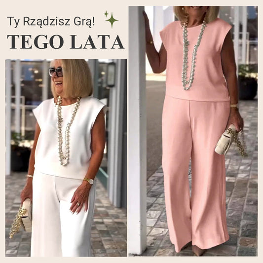😍Dwuczęściowy damski lniano-bawełniany top i spodnie