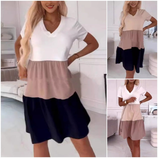 💖 Elegancka damska długa sukienka z dekoltem w serek