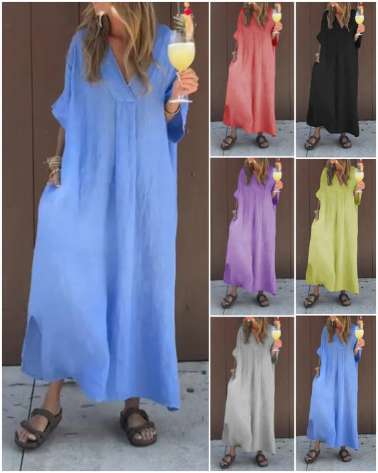 🌸Casualowa, elegancka sukienka damska z dekoltem w kształcie litery V