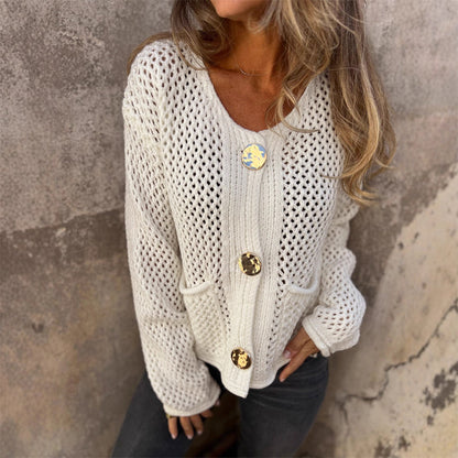 Sweter swetrów szydełkowy dla kobiet